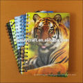 Cuaderno plástico de la cubierta del diseño animal, cuaderno 3D, cuaderno de la cubierta de los PP